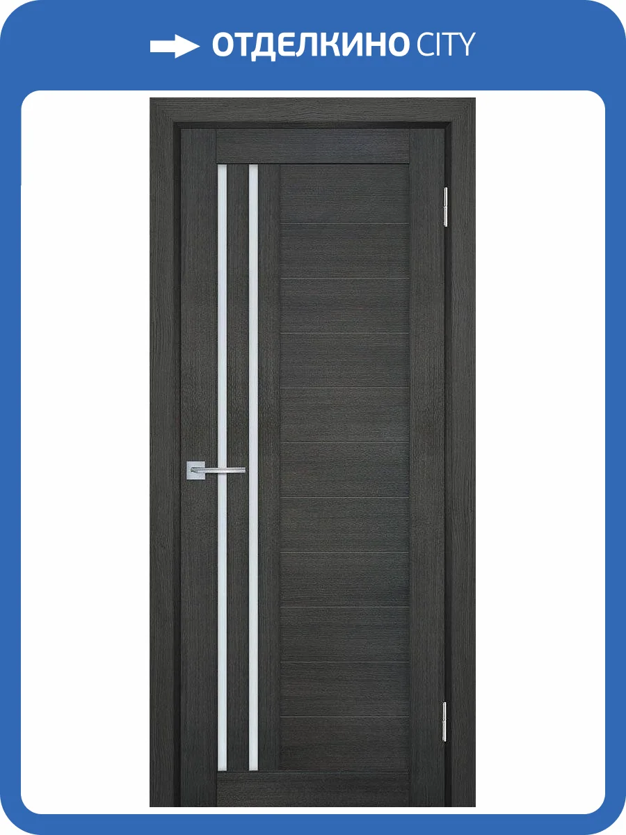 Межкомнатная дверь экошпон Мариам Техно 738, остекленная, грей 600x2000 фото 2