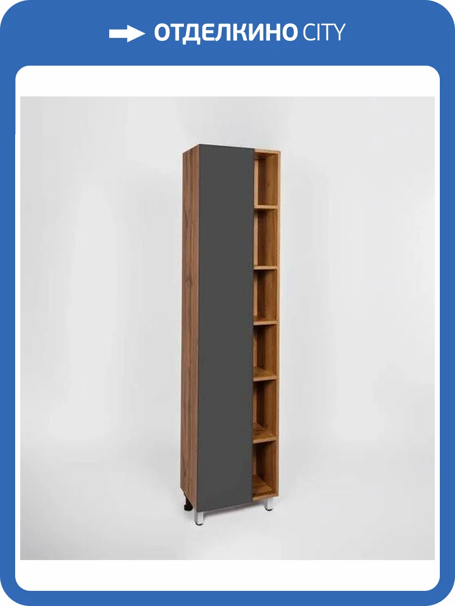 Шкаф-пенал Viant Бостон VBOS450G-PEN 300x450x1900 правый, левый графит фото 6