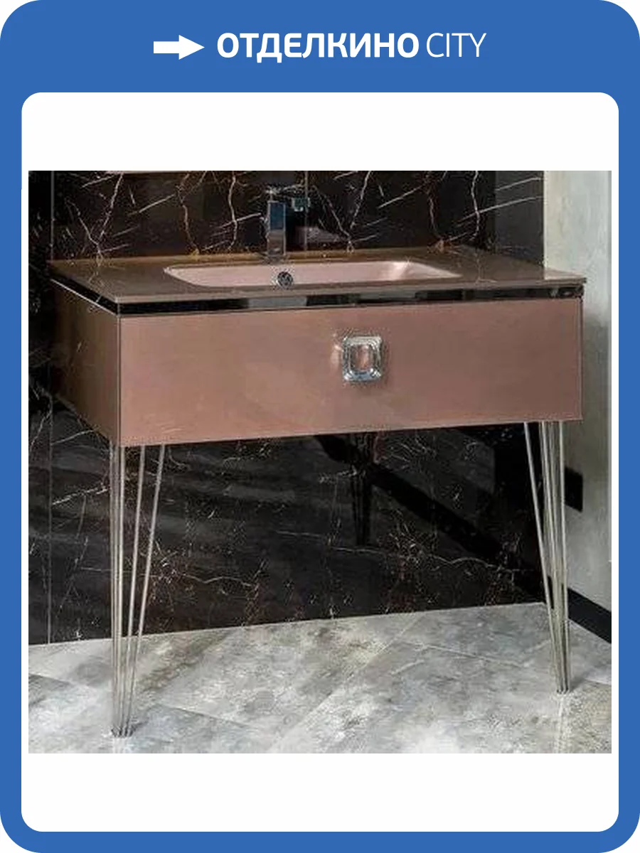 Тумба с раковиной Armadi Art Lucido 100 лиловая, раковина 852-100-PU, ножки хром фото 7