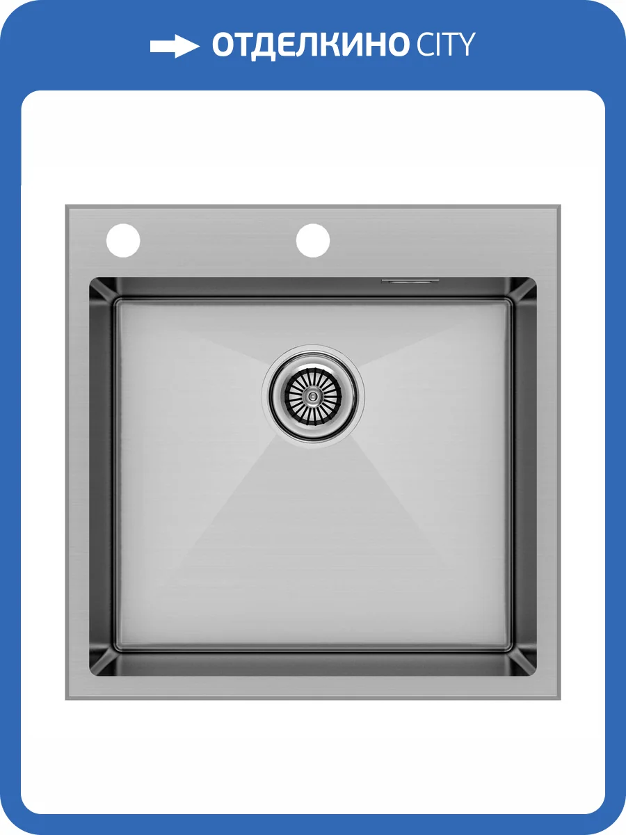 Мойка кухонная Paulmark Kroner-Edge 51 PM775151-BS Брашированная Сталь, 51x51 фото 6