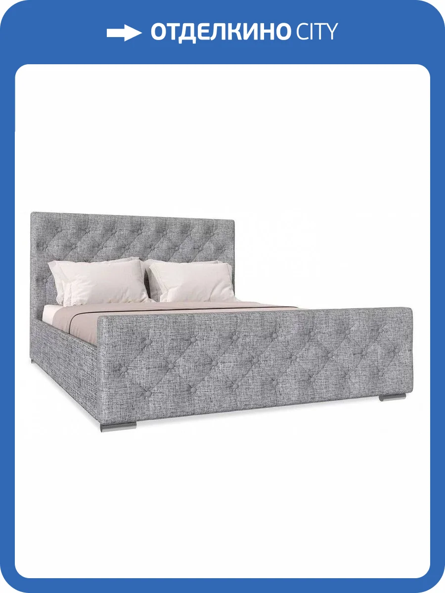 Кровать 1600х2000 НК-Мебель Интеро 72306769 Серый 110x169.4x220.5 фото 2