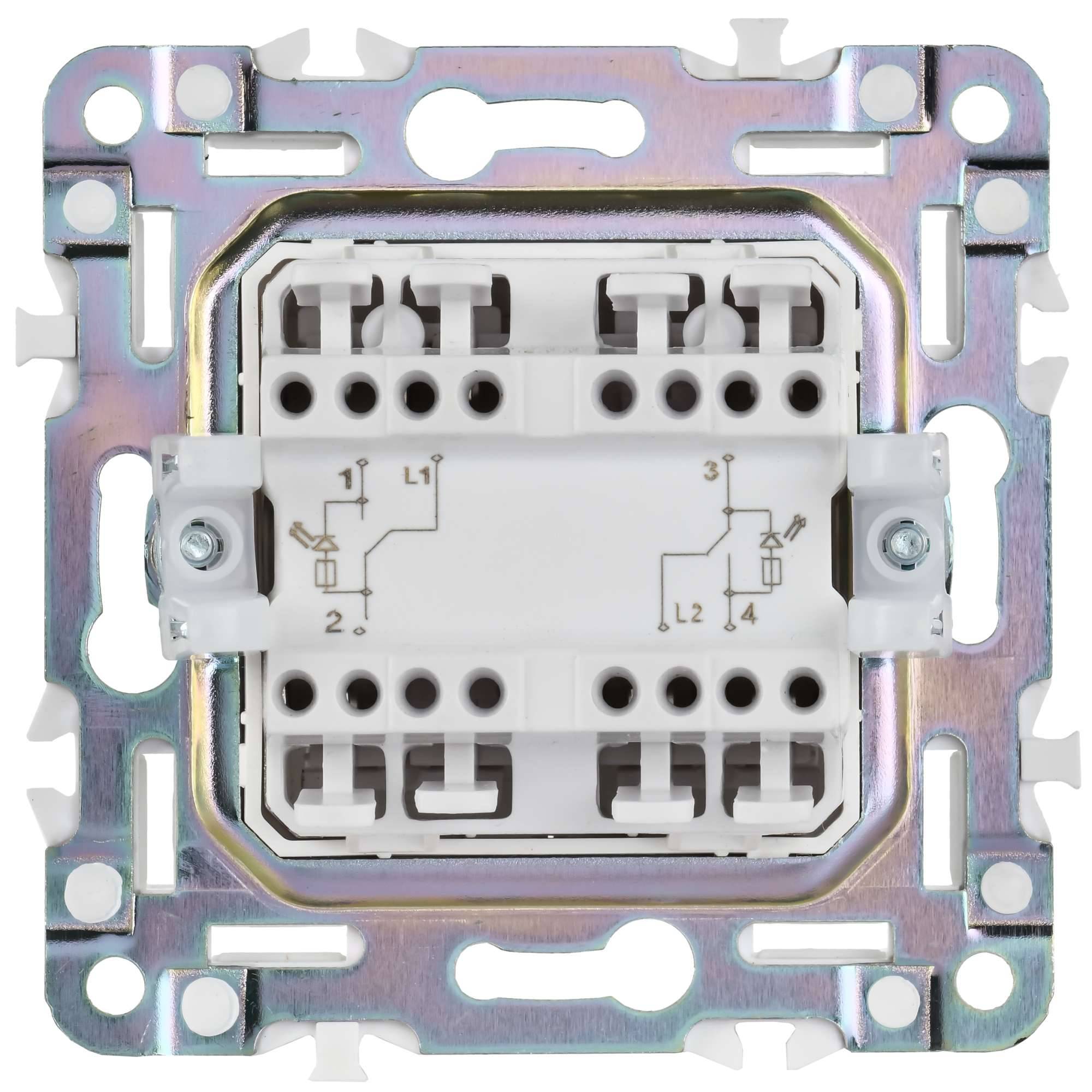 Выключатель 2-клавишный проходной IEK Skandy SK-V22-1-10-K37 шампань фото 3