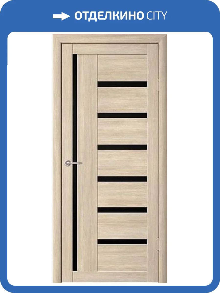 Межкомнатная дверь Albero Мегаполис Мадрид полотно Лиственница мокко, стекло черное 800x2000 фото 2