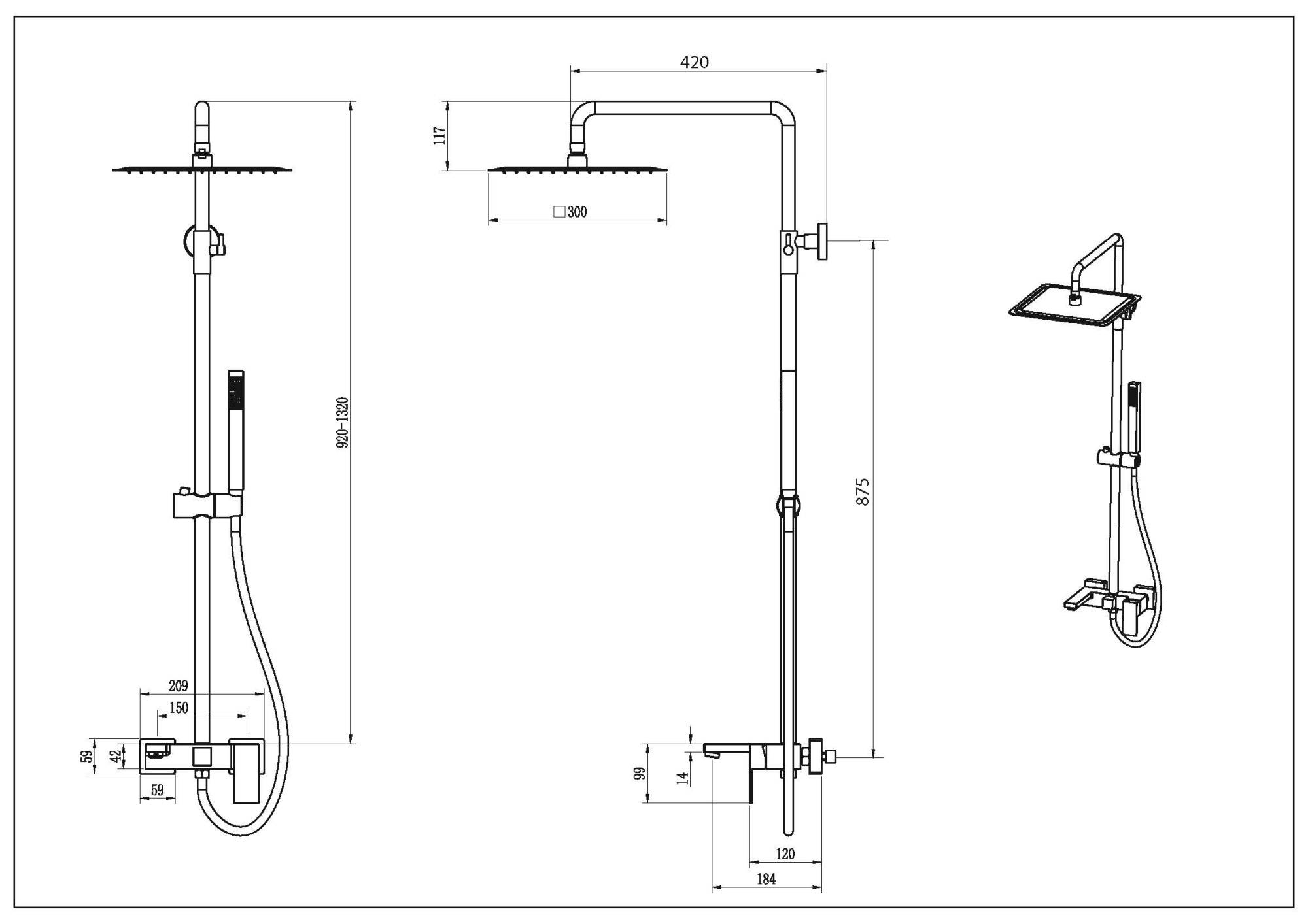 Душевая стойка Boheme Qubic 478-CB Copper Brushed фото 2