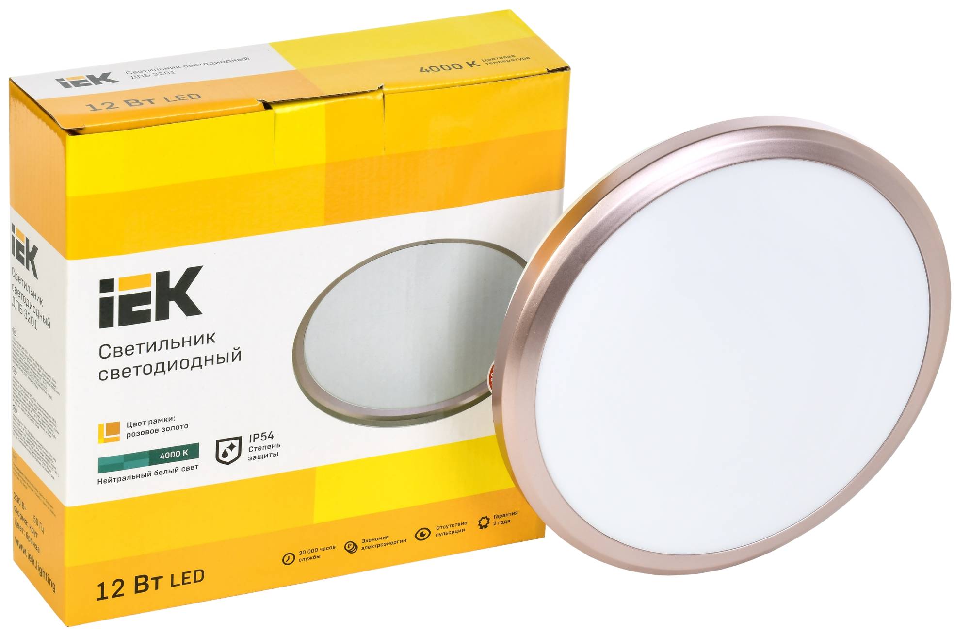 Настенно-потолочный светодиодный светильник IEK ДПБ 3201 LDPB0-3201-12-4000-K01 фото 3