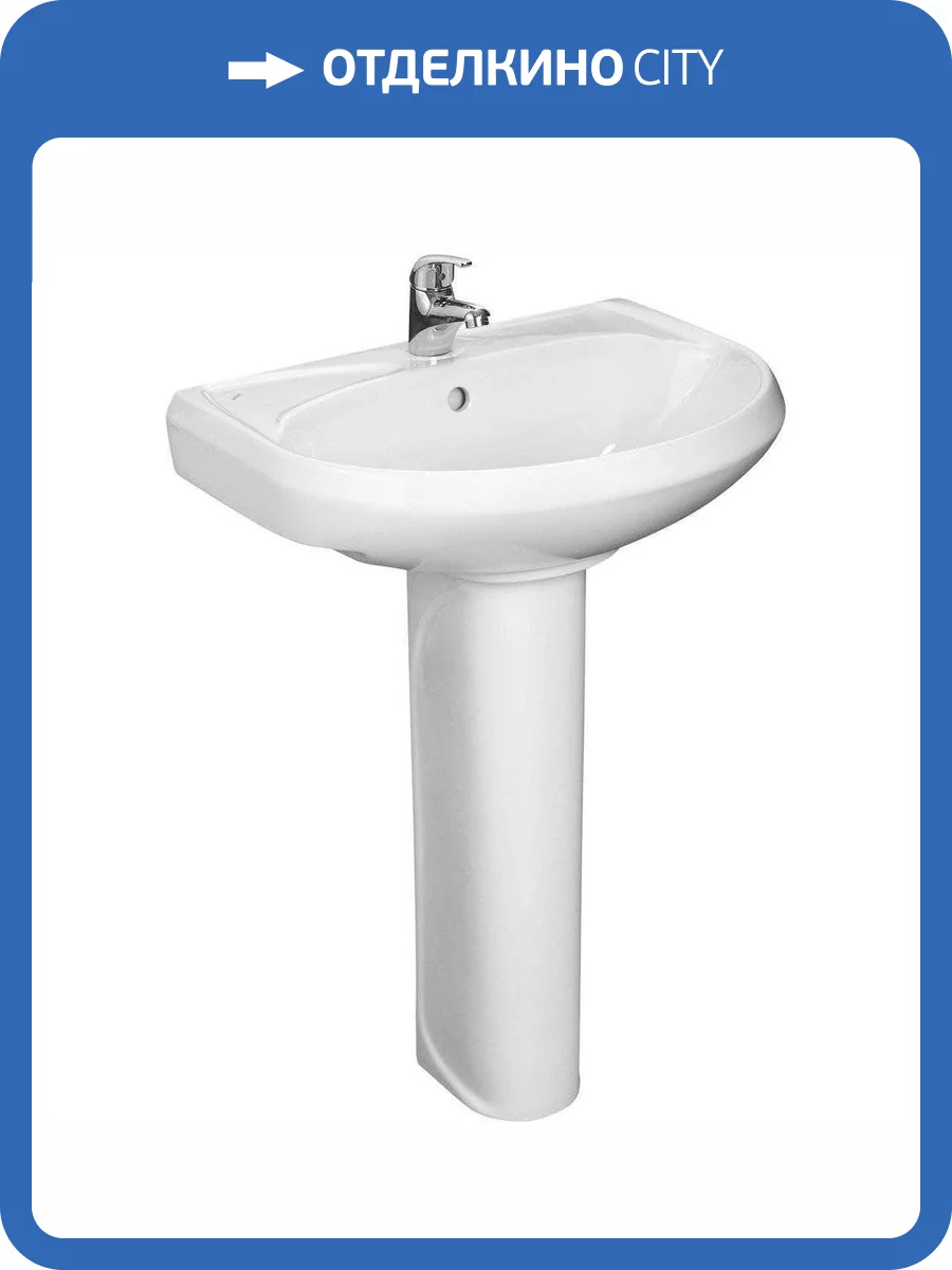 Раковина с пьедесталом Santeri Вест 1.3111.8.S00.11B.0 + 1.3601.8.S00.00B.0 58 см фото 11