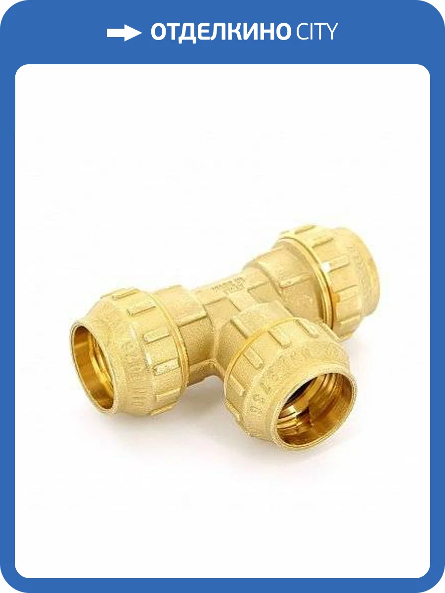 Тройник Tiemme 25 x 25 x 25, латунь фото 2