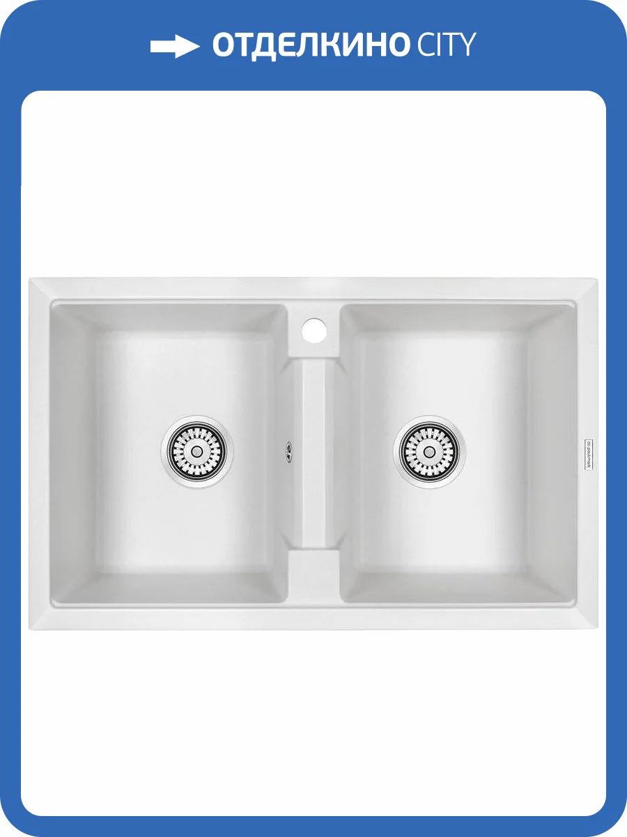 Мойка кухонная Paulmark Tandem PM238150-WH белая фото 5