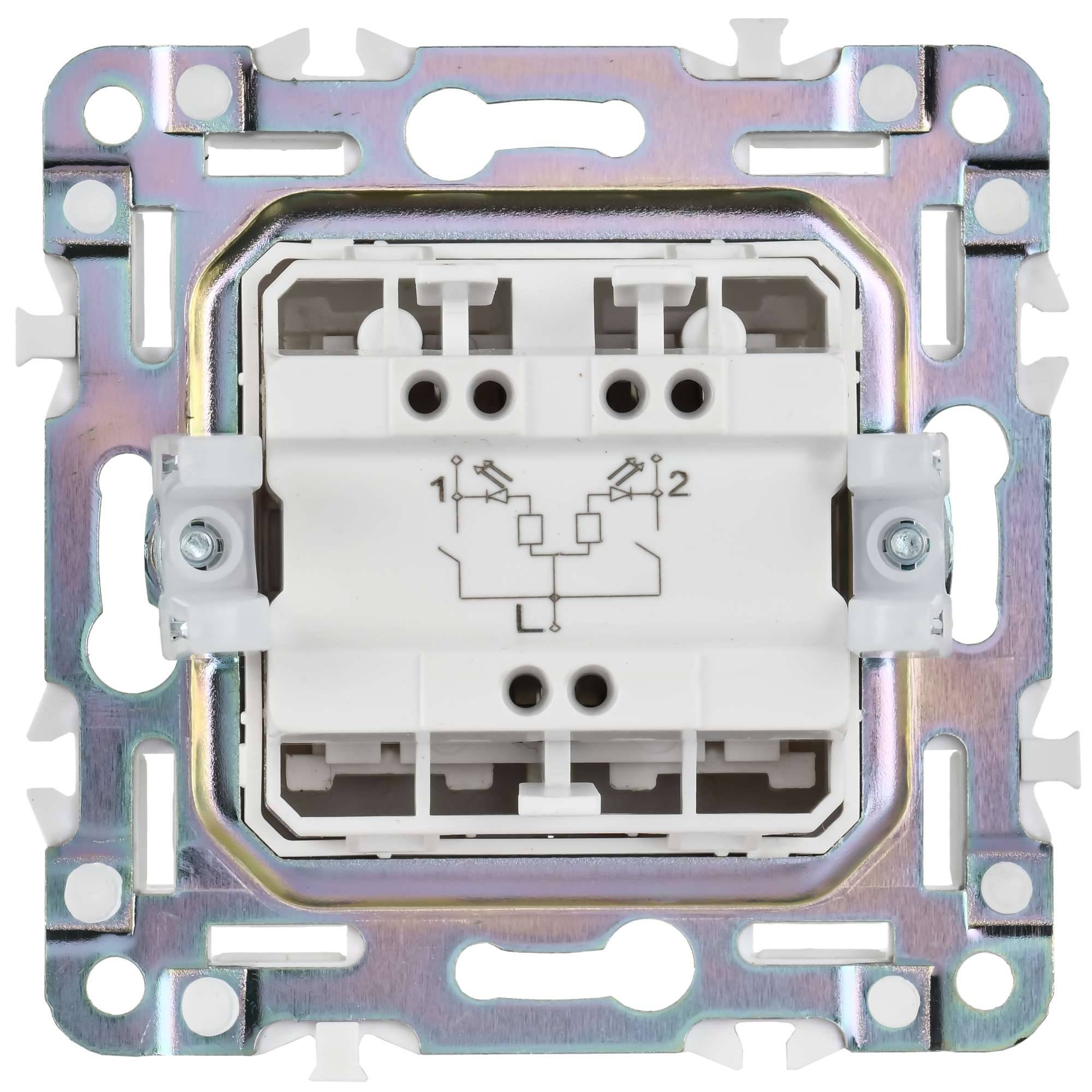 Выключатель 2-клавишный IEK Skandy SK-V20-1-10-K37 шампань фото 5