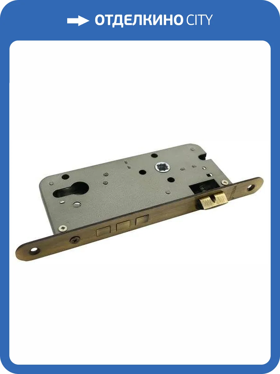 Замок Morelli OL03 AB античная бронза, под цилиндр с тремя ригелями фото 3