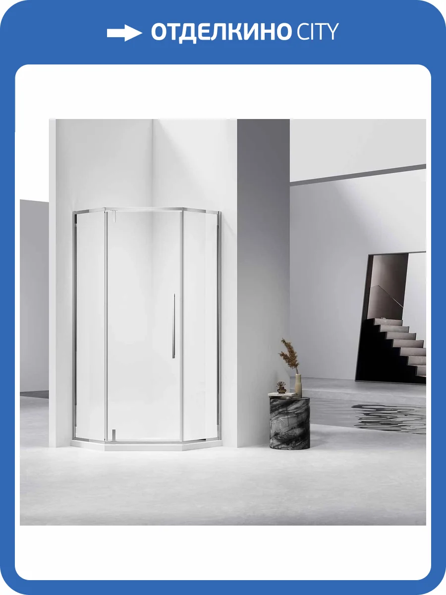 Душевой уголок Vincea Slim-N VSP-4SN900CL 900x900, профиль хром, стекло прозрачное фото 5