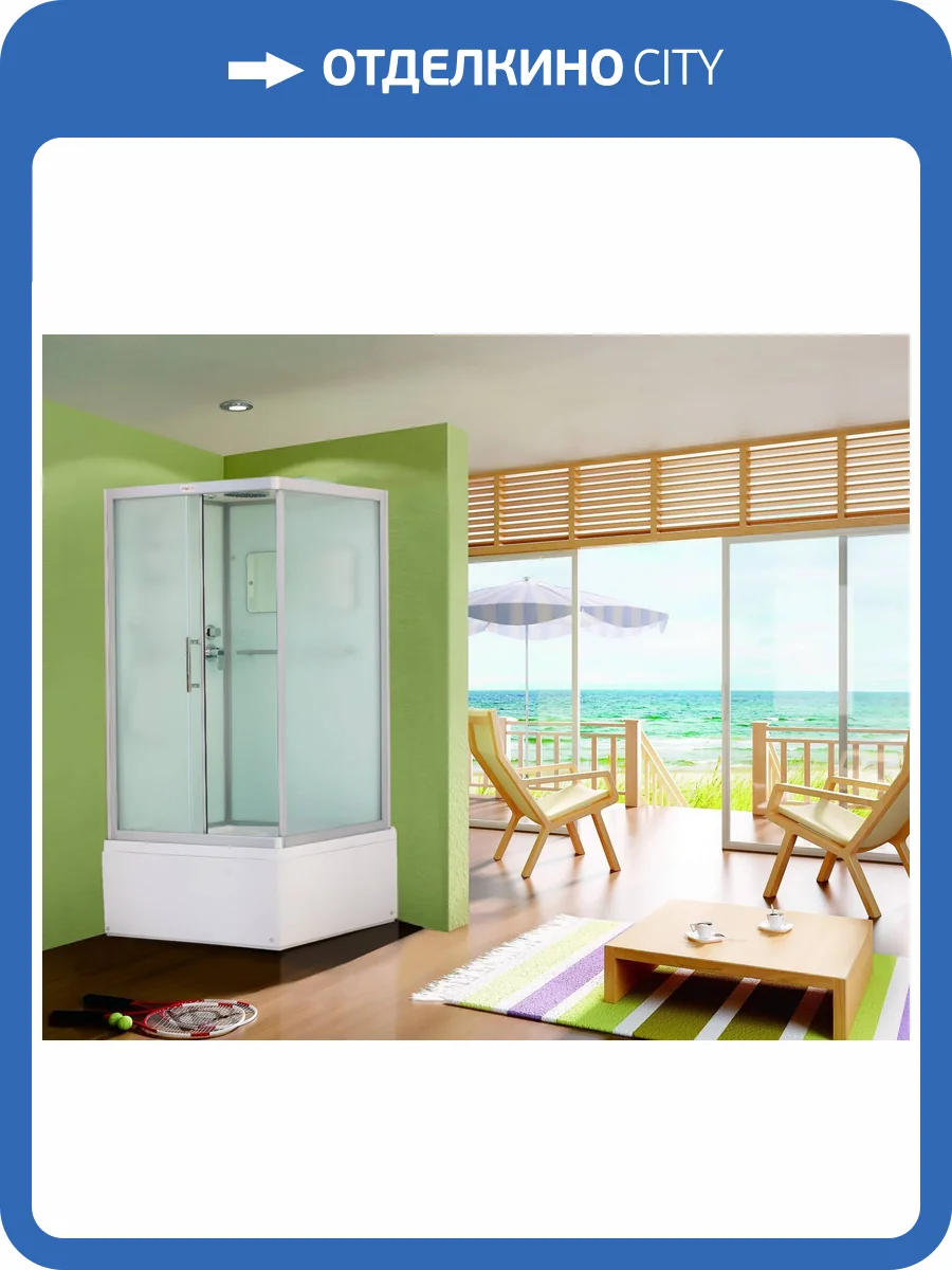 Душевая кабина Esbano Elegancia ESKB108CKRBL с высоким поддоном, с сиденьем фото 2