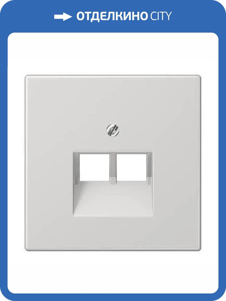 Накладка 2-ой наклонной телефонной/компьютерной розетки Jung LS 990 светло-серая LS969-2UALG фото 2