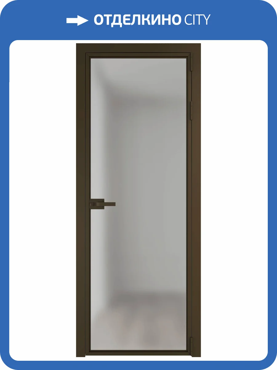 Межкомнатная дверь Profil Doors 1 AX цвет профиля Деорэ, стекло безопасное 6 мм матовое 700x2000 фото 2