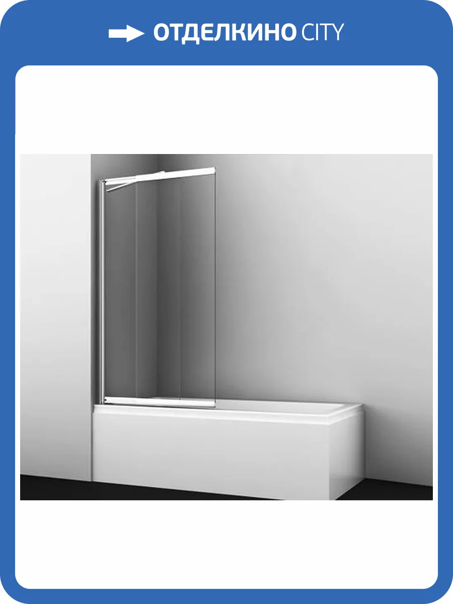 Шторка на ванну Wasserkraft Main 41S02-100 WS Fixed профиль хром, стекло прозрачное, 100x140 фото 3