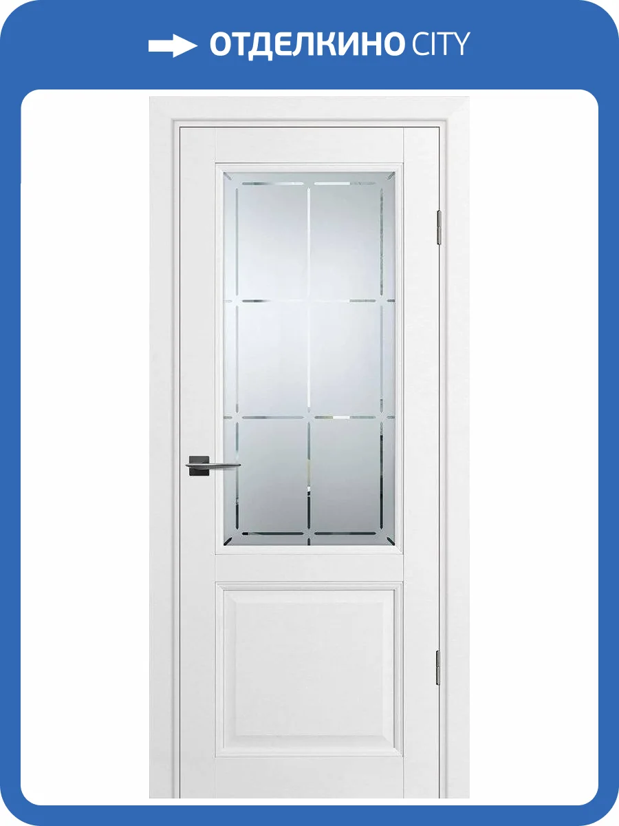 Межкомнатная дверь Profilo Porte экошпон PSU-37, остекленная, белый 900x2000 фото 2