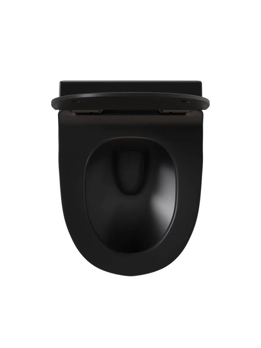 Унитаз подвесной Watersense Milana Pro Vortex W00160 безободковый, сиденье микролифт, черный матовый фото 14