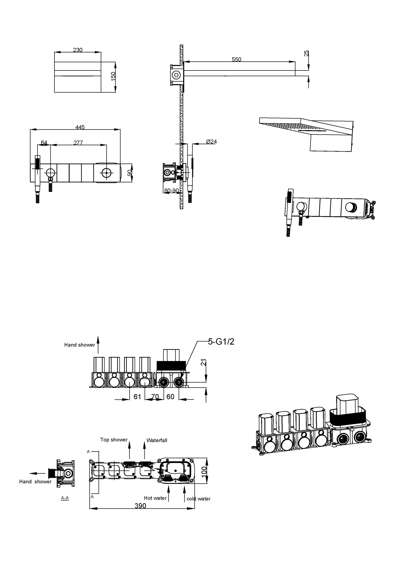 Душевой комплект Boheme Zodiac 132-MW трехпозиционная, Matt White фото 2