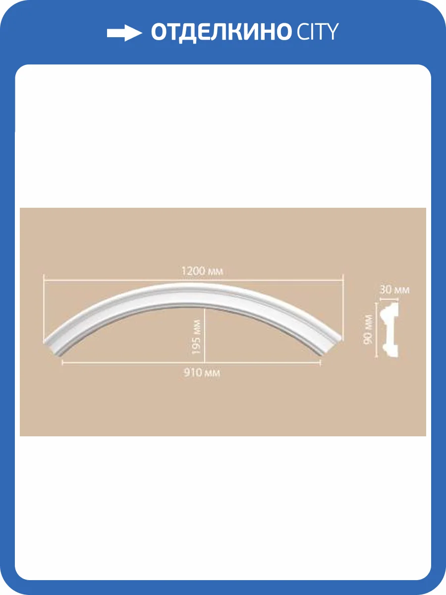 Радиус (1/4 круга) DECOMASTER 897901-150 84x3x9 фото 2