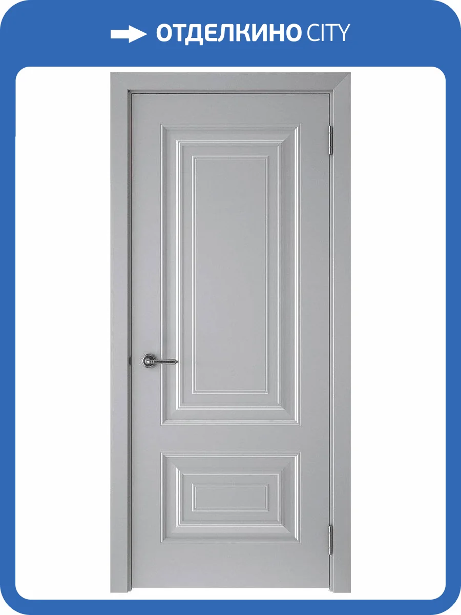 Межкомнатная дверь эмаль Текона СМАЛЬТА-46, глухая, серая ral 7036 900x2000 фото 2
