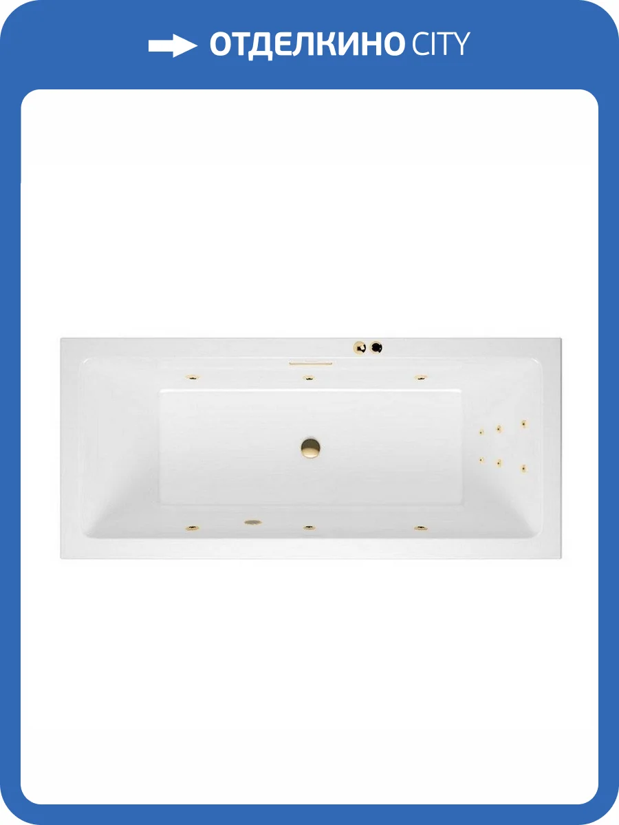 Акриловая ванна Excellent Heaven Slim LINE WAEX.HEV18S.LINE.GL 180x80 золото фото 4