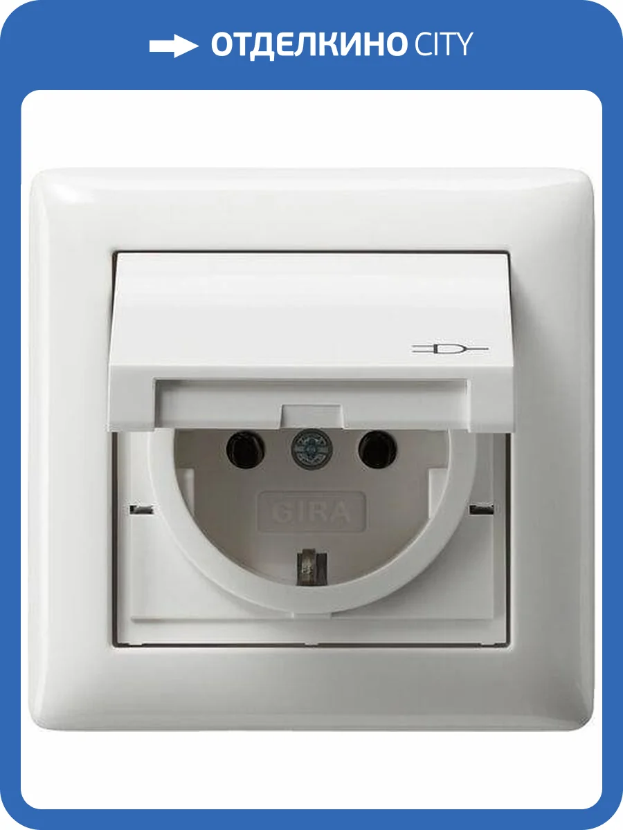 Розетка Gira Standard 55 Schuko с/з с крышкой 16A 250V безвинтовой зажим чисто-белый глянцевый 115703 фото 2