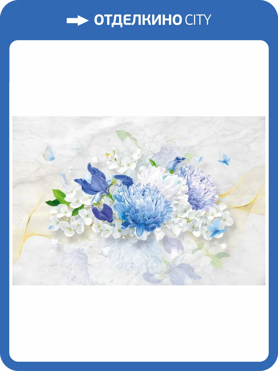3D Фотообои Artegrafico «Небесно-голубые цветы» RC-019 канвас фото 2