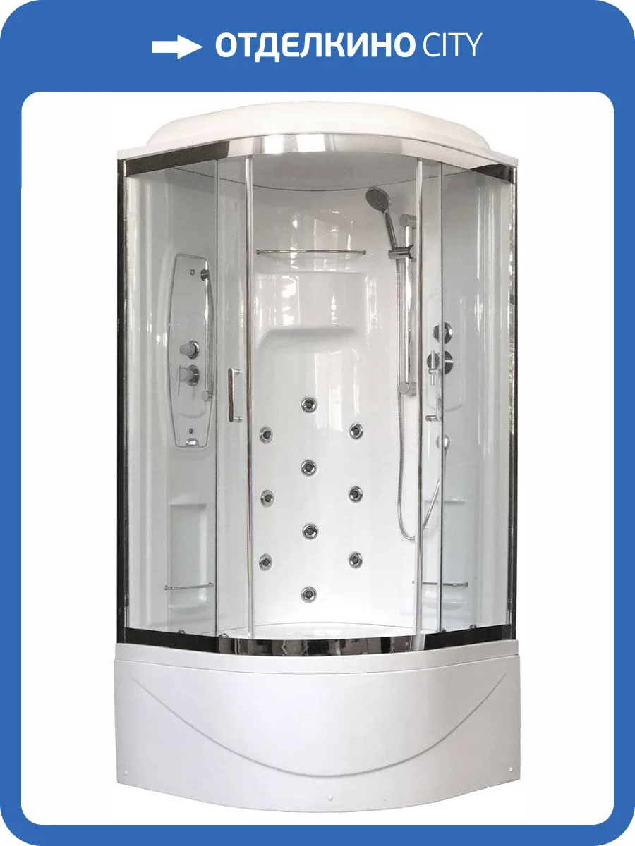 Душевая кабина Royal Bath RB100NRW-T-CH+Р с высоким поддоном, с хамамом и сиденьем фото 11