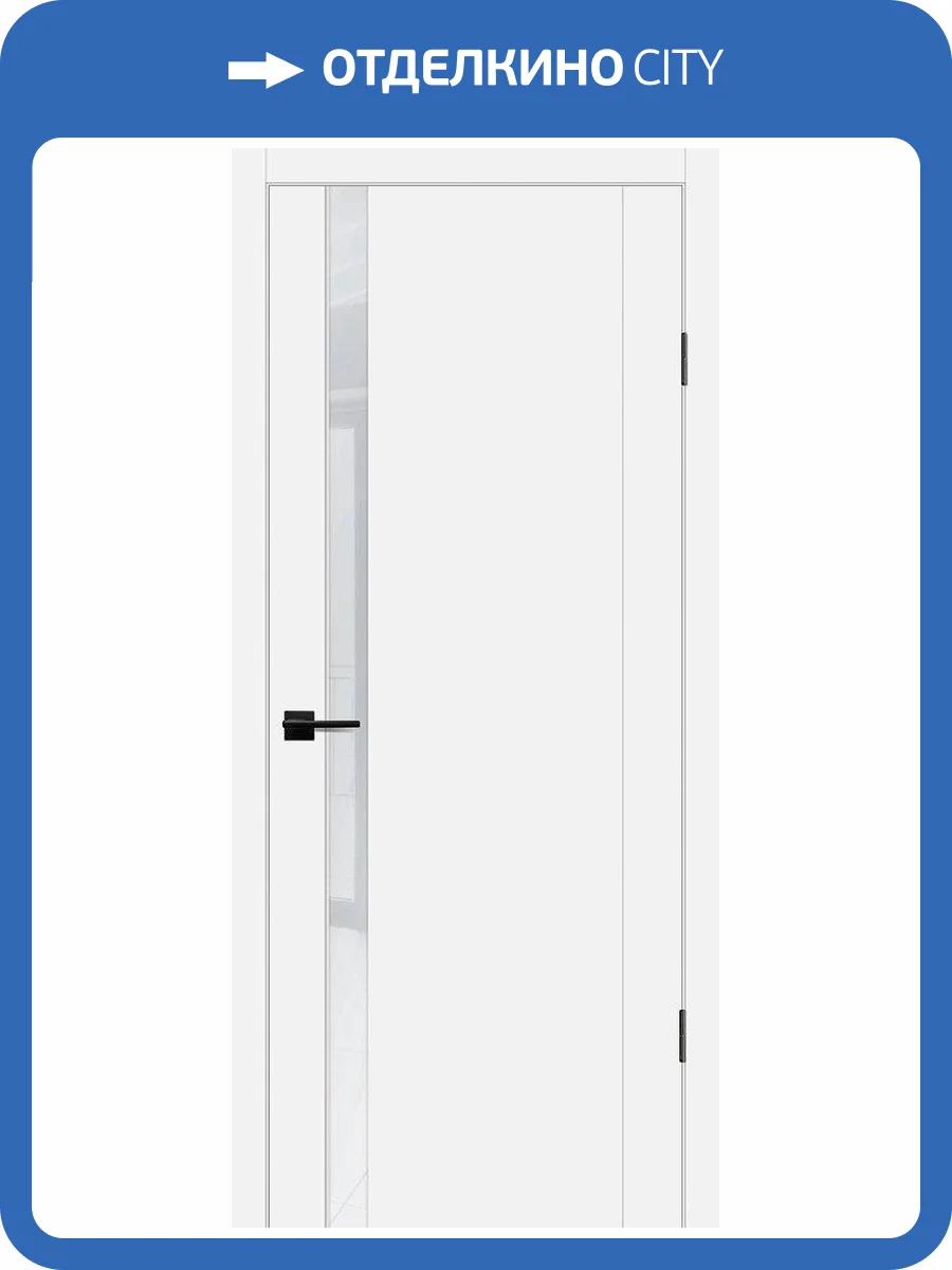 Межкомнатная дверь Profilo Porte экошпон PSC-10, остекленная, белый, лакобель белый 700x2000 фото 2