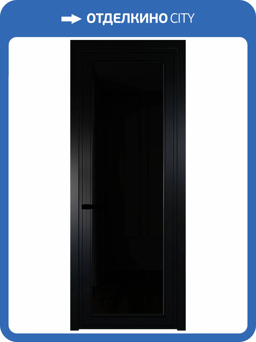 Межкомнатная дверь Profil Doors 1 AGP цвет профиля Черный, стекло безопасное 6 мм черный триплекс 700x2000 фото 2