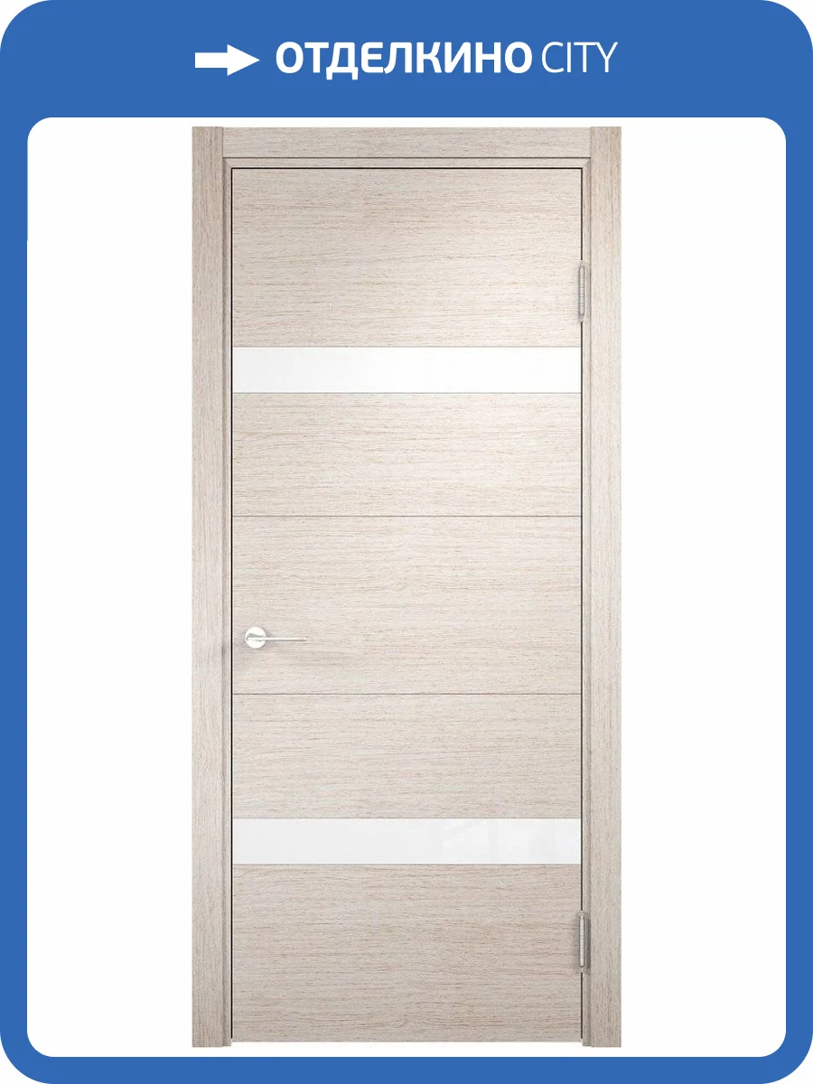 Межкомнатная дверь Verda Турин 05, остеклённая, дуб бежевый вералинга со ст.белое 900x2000 фото 2