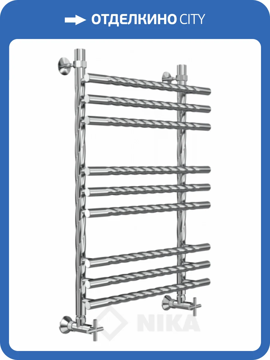 Полотенцесушитель водяной Ника Bamboo ЛБ-1 80/40 Винтаж, хром фото 2
