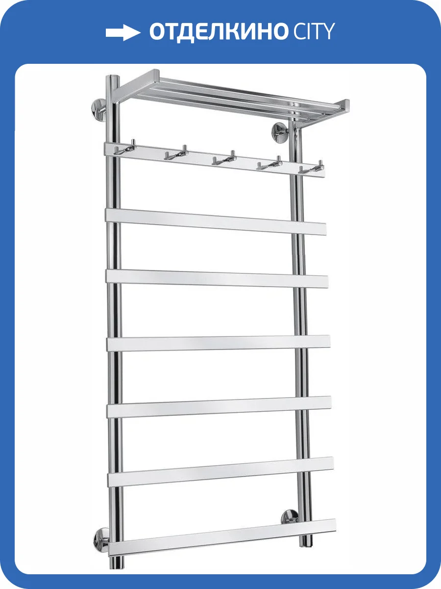 Полотенцесушитель водяной Secado Понтида 1 КСП 100х50, хром, с комплектом подключения фото 6