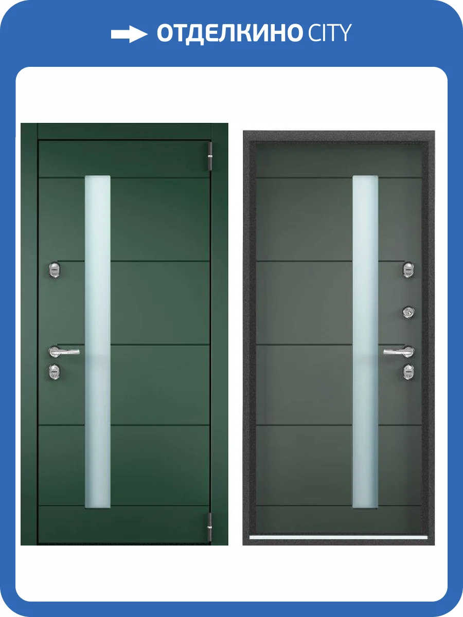 Входная стальная дверь Torex SNEGIR PRO-C PP 2680980 ЛКП Малахит/ПВХ Авокадо 2000x880 фото 2