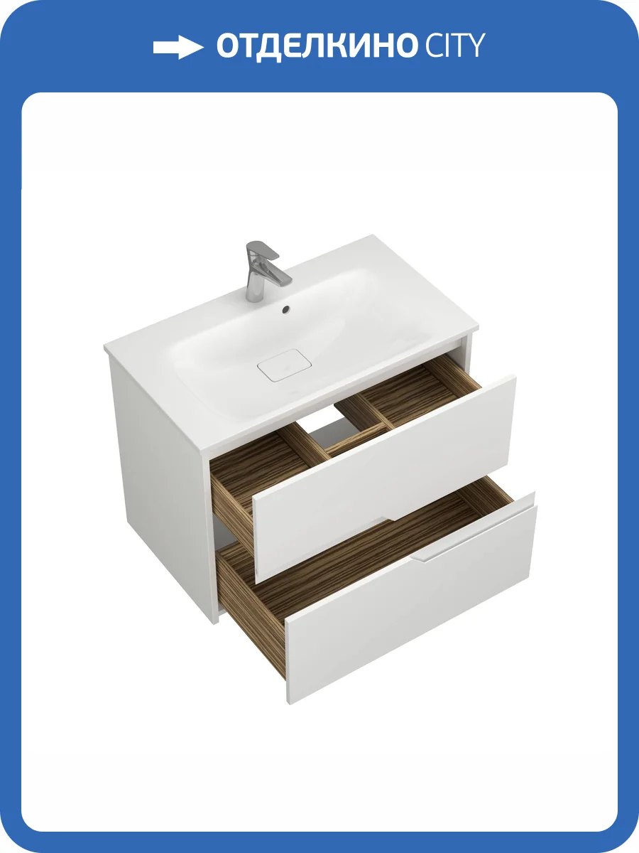 Тумба с раковиной Veneciana Veneto 80 58056 белый матовый фото 3