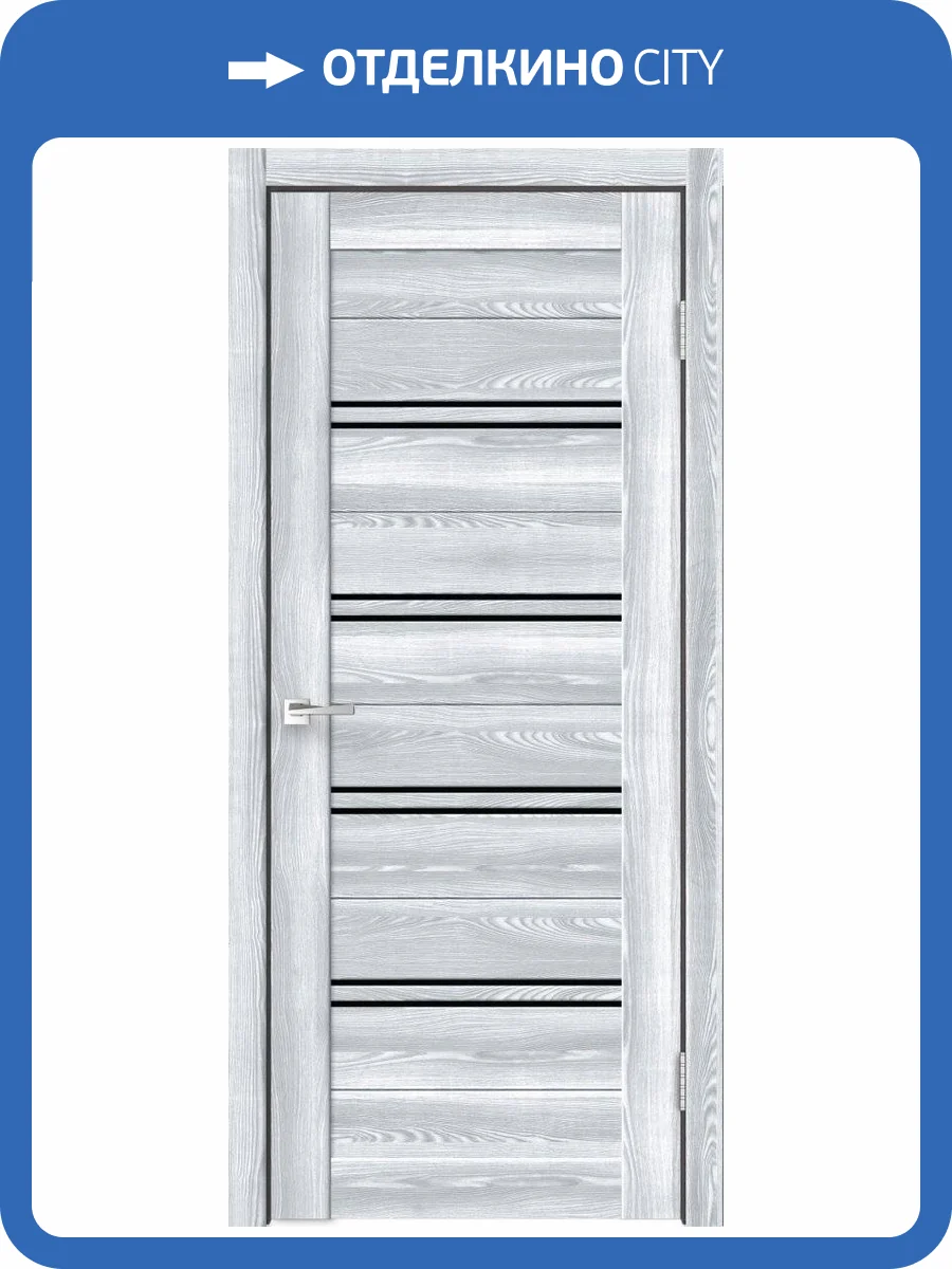 Дверное полотно экошпон VellDoris XLINE 4 VD016374 Лакобель черное 800x2000 фото 2