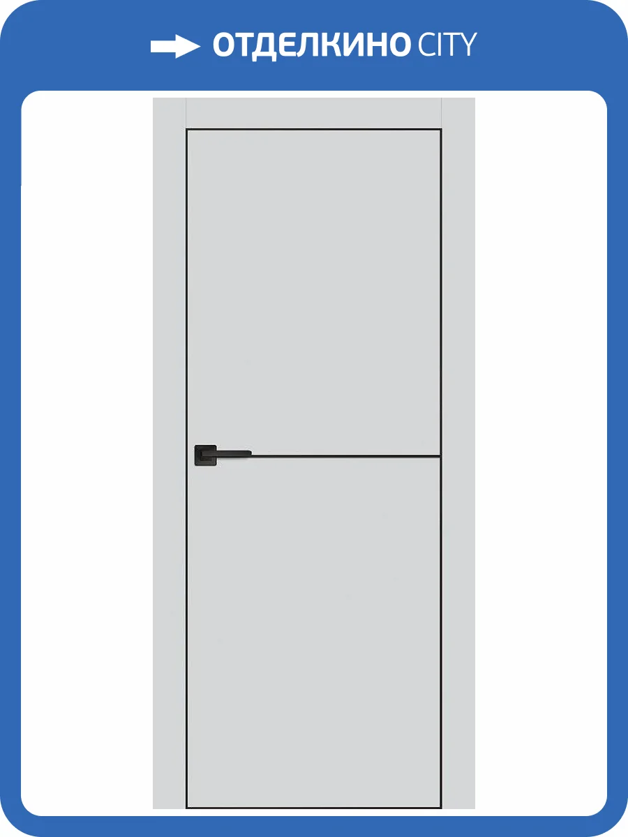 Межкомнатная дверь Profilo Porte экошпон PX-19, глухая, агат, AL кромка черная 700x2000 фото 2