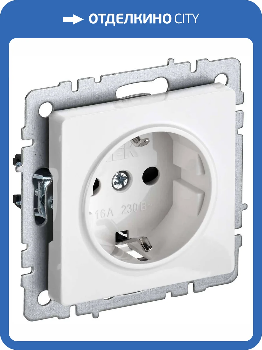 Розетка 1-местная с заземлением IEK Brite BR-R11-16-K01 белый фото 4
