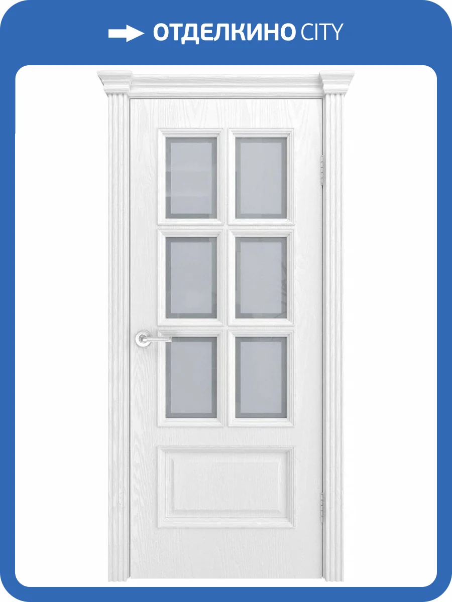 Межкомнатная дверь шпон Текона ФРЕЙМ 10, остеклённая, ясень белоснежный 800x2000 фото 2