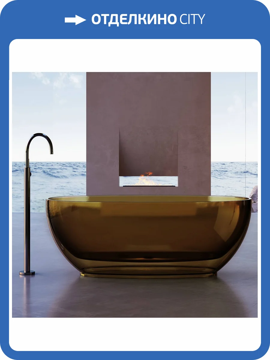 Прозрачная ванна Abber Kristall AT9703Vesuvian 170x78 оливковая фото 7