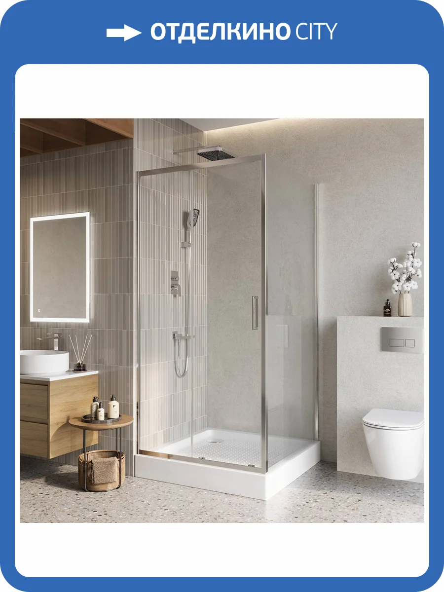 Душевой уголок Belbagno LUCE-A-1-100/100-C-Cr профиль хром, стекло прозрачное, 100x100x195 фото 7