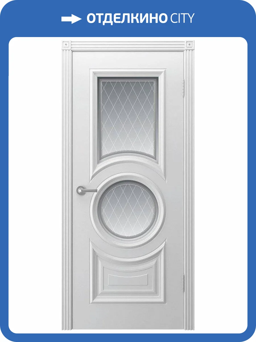 Межкомнатная дверь эмаль Шейл Дорс Богема, остеклённая, белый 700x2000 фото 2