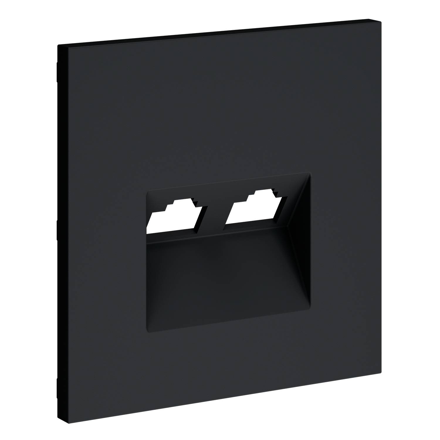 Лицевая панель для двойной компьютерной розетки RJ-45 Voltum S70 VLS001407 графит