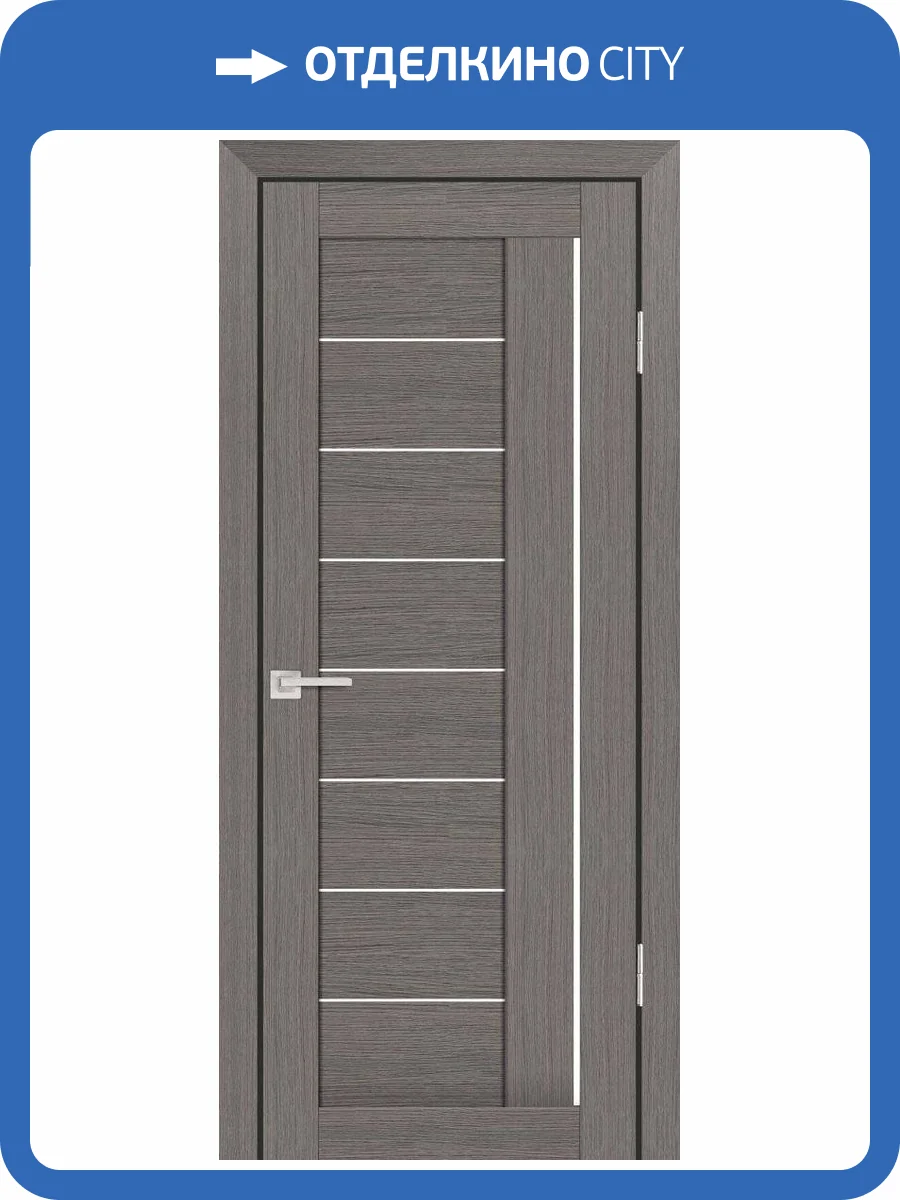 Межкомнатная дверь Profilo Porte экошпон PS-17, остеклённая, грей мелинга 600x2000 фото 2