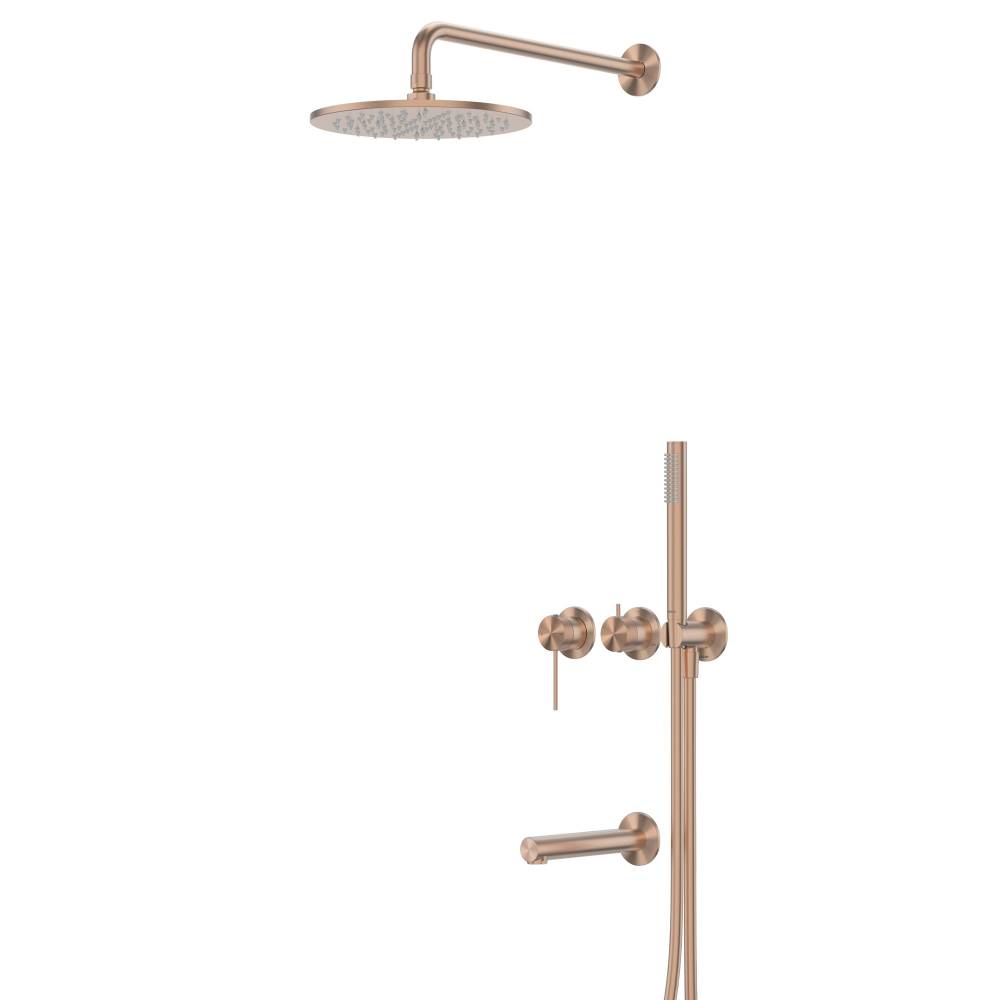 Душевая система Abber Emotion 316 AF8817BRG с изливом, брашированное розовое золото
