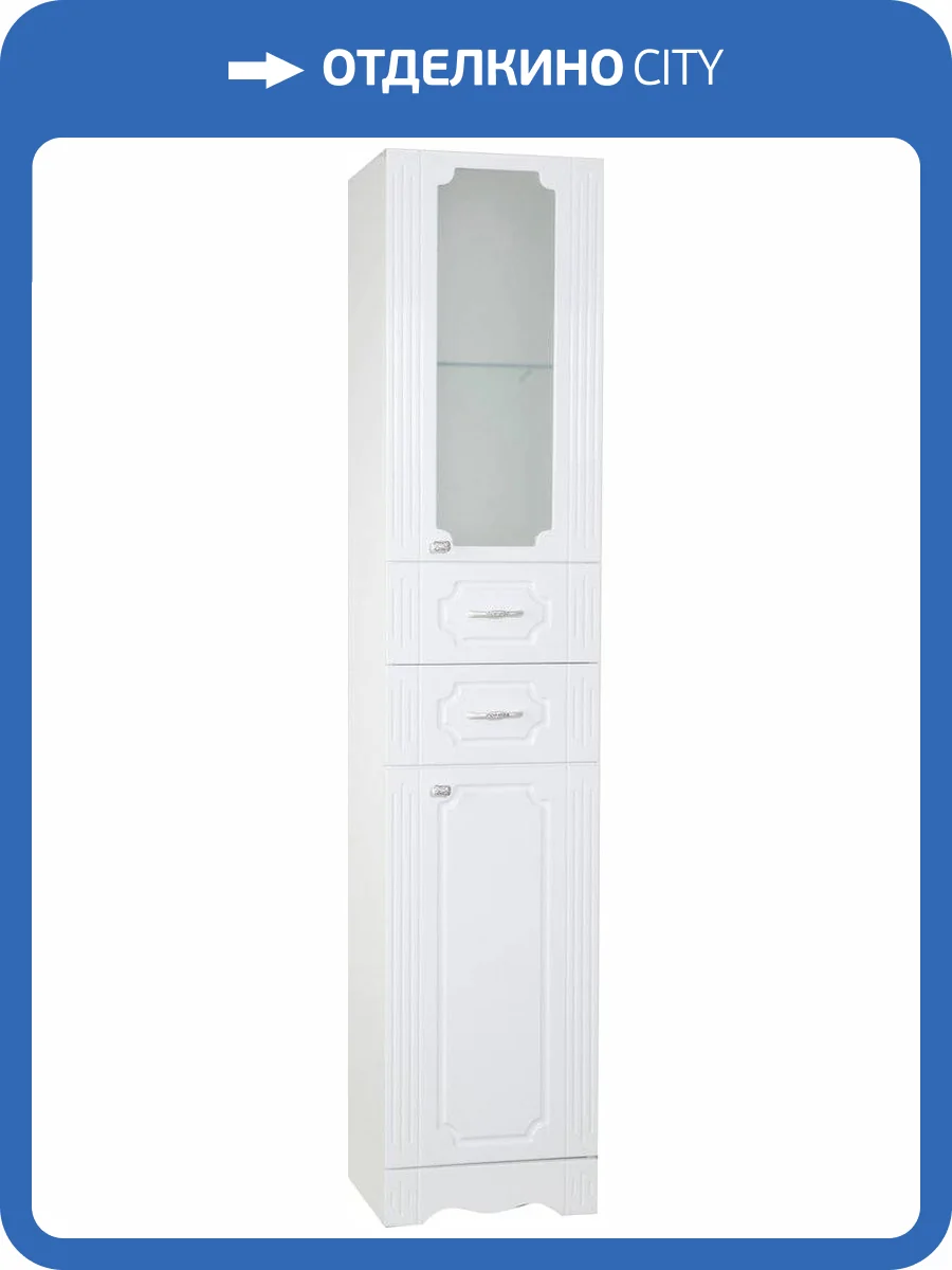 Шкаф-пенал Bellezza Кантри 40 L/R, универсальный, со стеклом фото 3