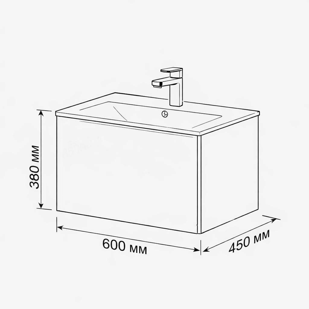 Тумба с раковиной Terminus Vega VEG10601200501OSL капучино, 60x38 фото 3