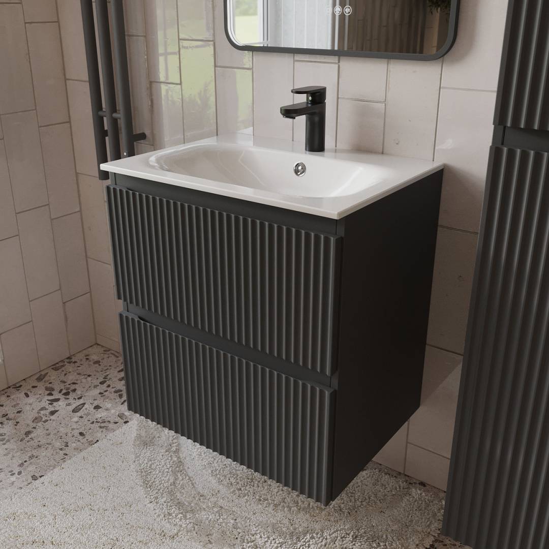 Тумба с раковиной Terminus Sicilia SIC10602701601O графит , 60x62