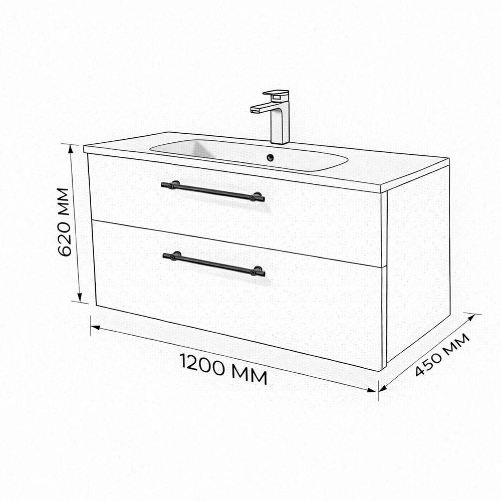 Тумба с раковиной Terminus Venta VEN101202300001O шпон, дуб, 120x62 фото 3