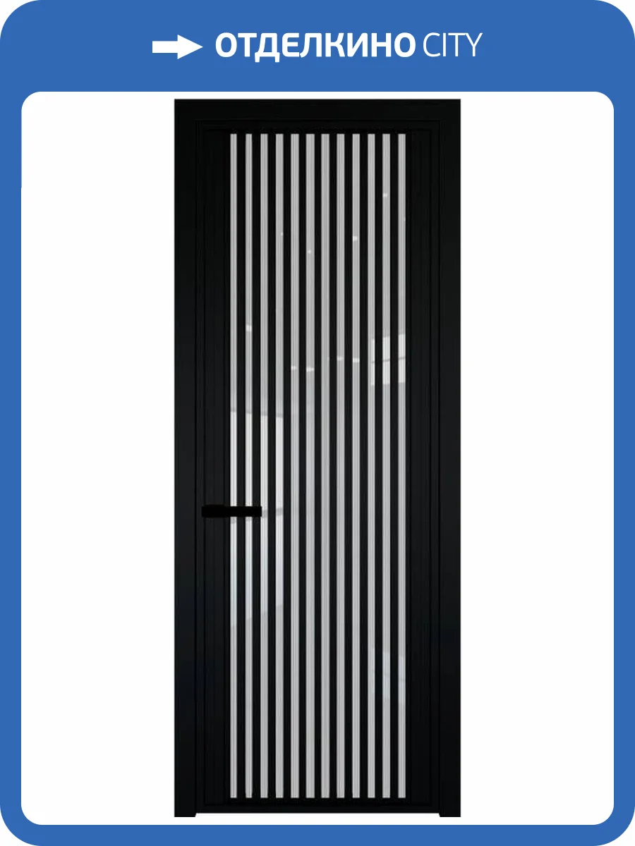 Межкомнатная дверь Profil Doors 3 AGP цвет профиля Черный, стекло безопасное 6 мм страйп 700x2000 фото 2